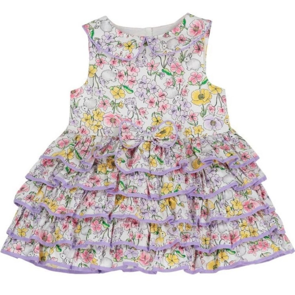 Pippa & Julie tiered cotton bunny print dress